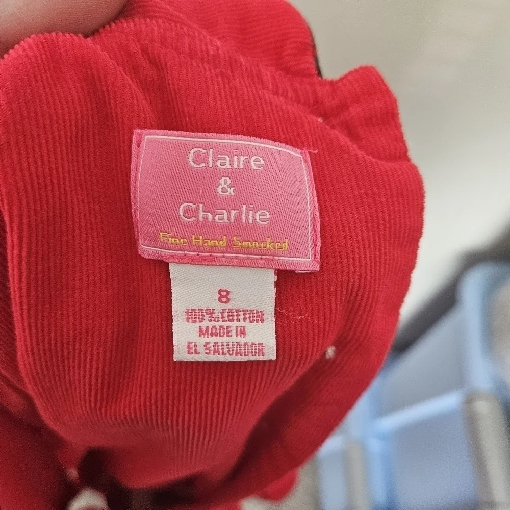 Claire & Charlie red courdroy dress size 8